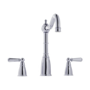 Sherston Chrome 3 Hole Mixer Tap with Metal Lever Handles