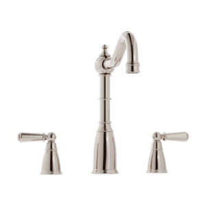 Sherston Polished Nickel 3 Hole Mixer Tap with Metal Lever Handles
