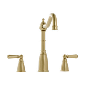 Sherston Old English Brass 3 Hole Mixer Tap with Metal Lever Handles