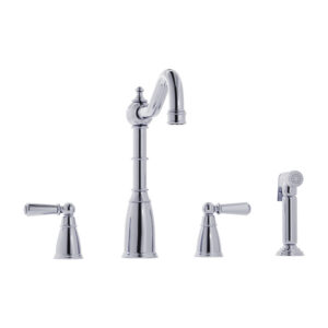 Stockwell Chrome 4 Hole Mixer Tap with Metal Lever Handles and Side Spray