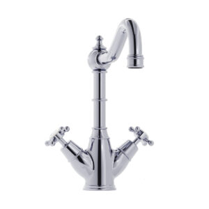 Warwick Chrome Twin Lever Monobloc Tap with Crosshead Handles
