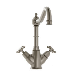 Warwick Pewter Twin Lever Monobloc Tap with Crosshead Handles