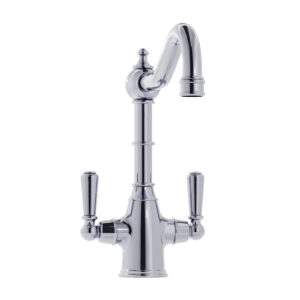 Bickton Twin Lever Chrome Monobloc Tap with Metal Handles